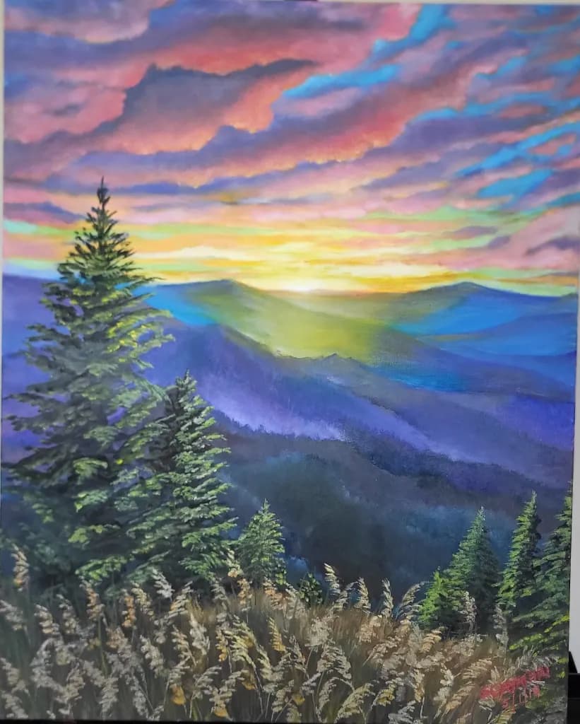 Sunset over the Mountain